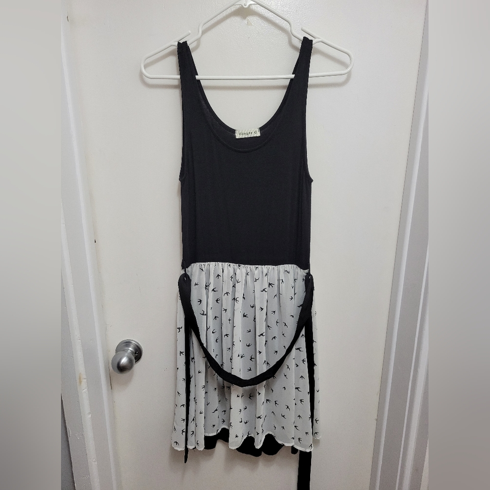Bird Dress Black And White
